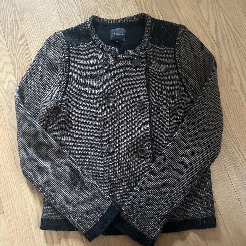 The Limited Black and Gray/Clay Textured Blazer